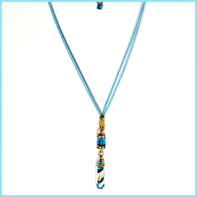 Murano Aqua Pendant Necklace - Leila Jewels
