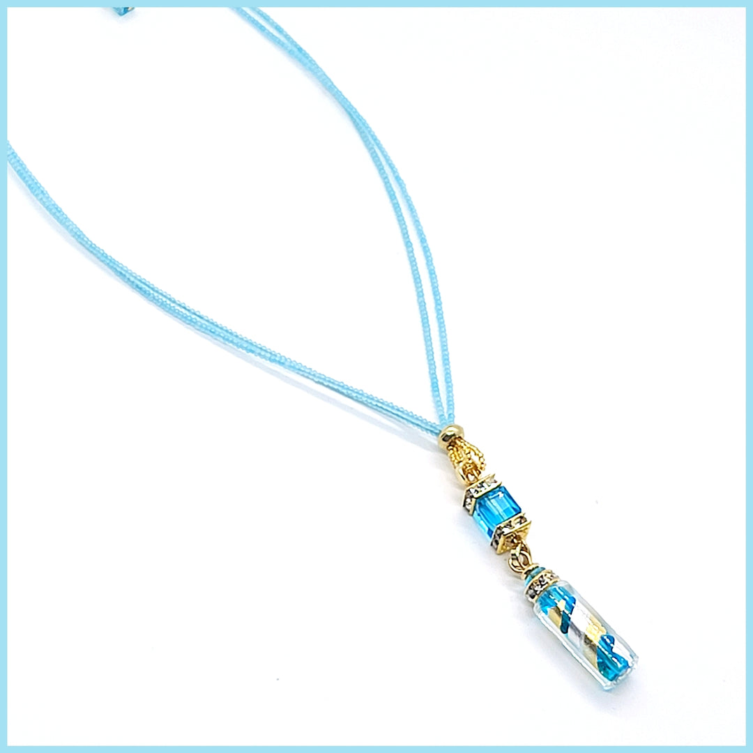 Murano Aqua Pendant Necklace - Leila Jewels