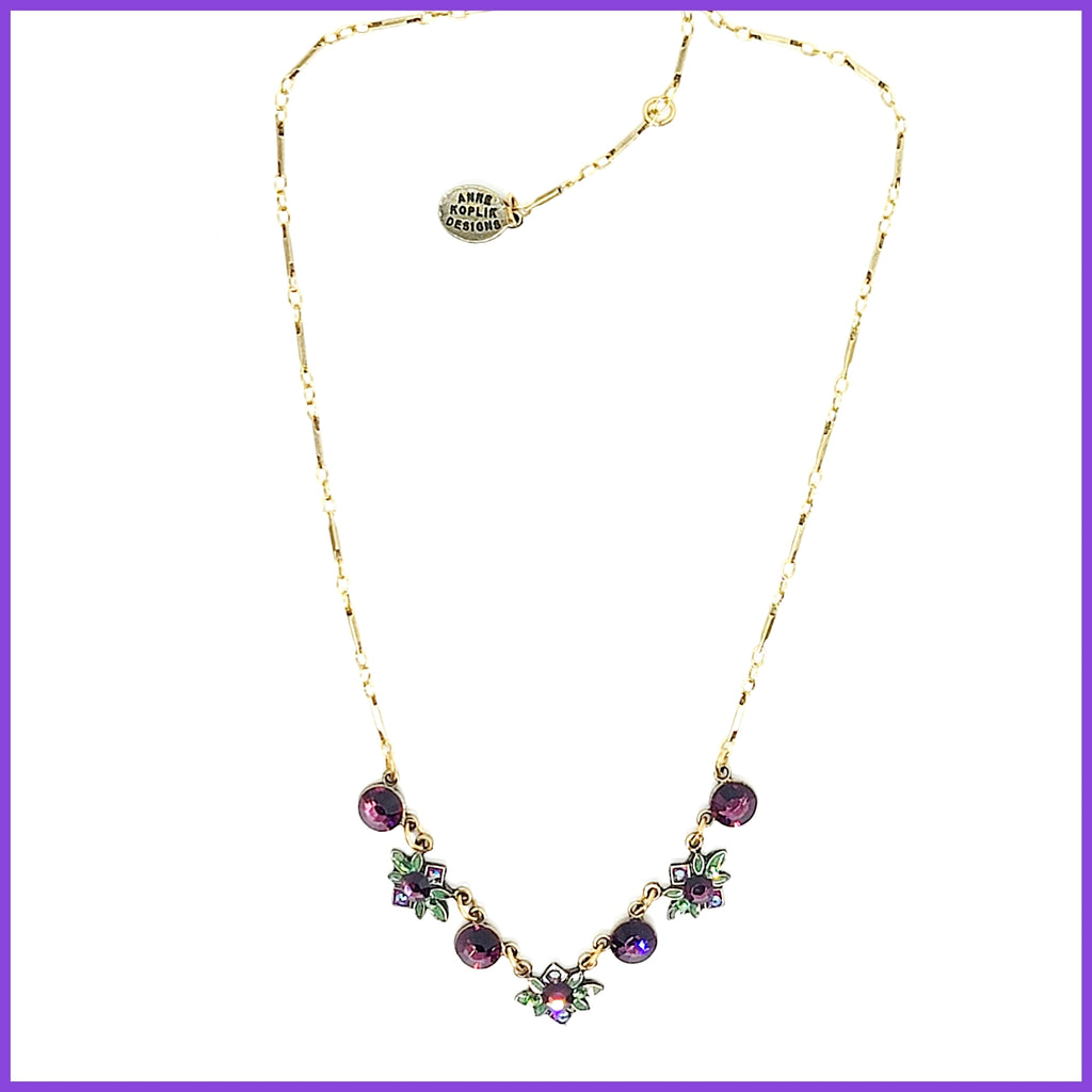 Crystal Flower Necklace - Leila Jewels