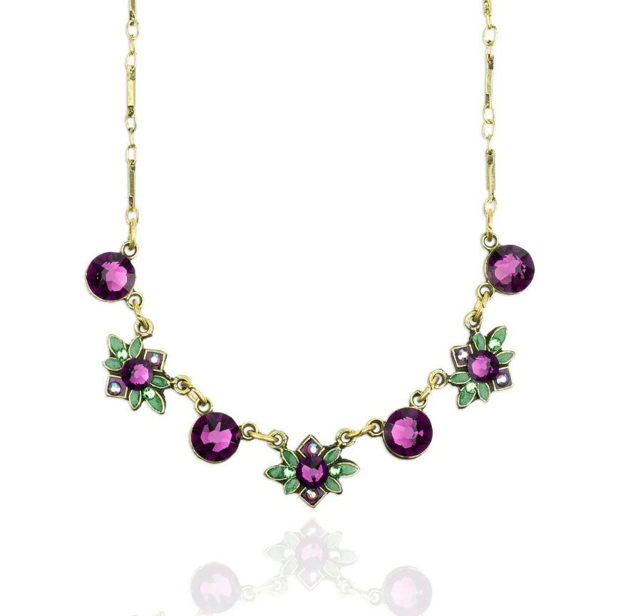 Crystal Flower Necklace - Leila Jewels