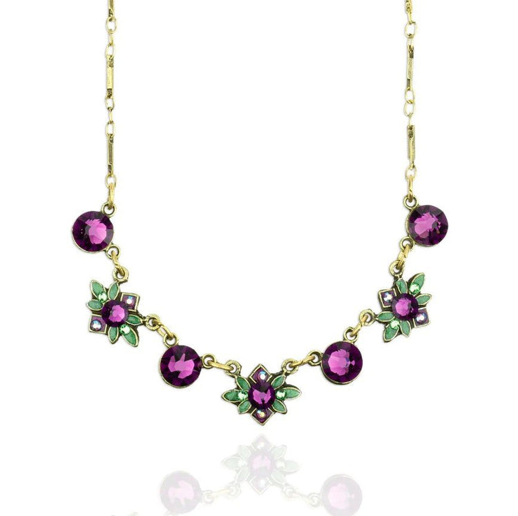 Crystal Flower Necklace - Leila Jewels