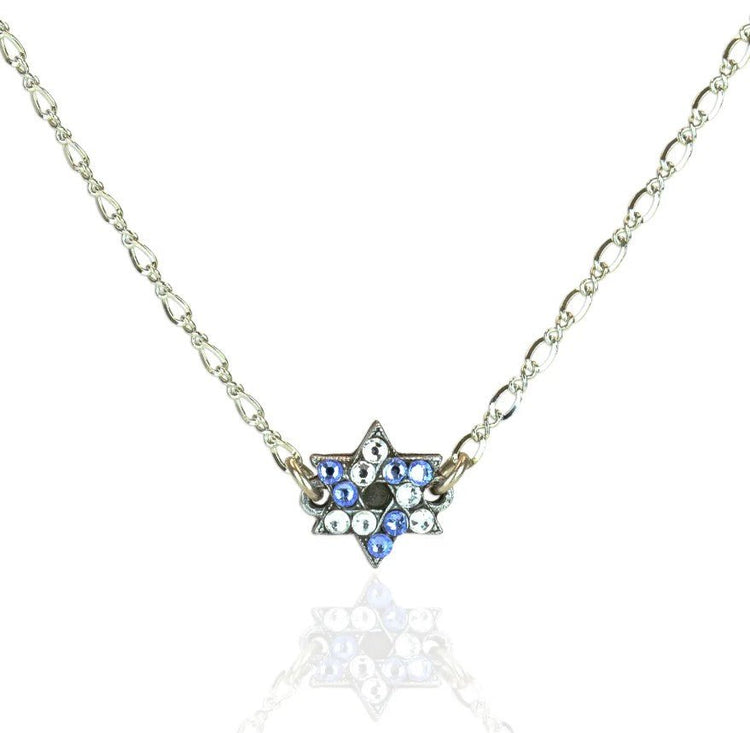 Blue and White Star of David Necklace - Leila Jewels