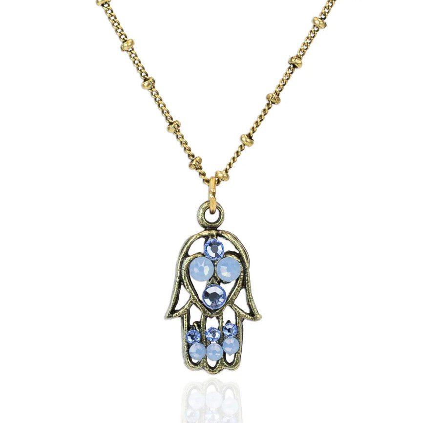 Crystal Hamsa Necklace - Leila Jewels