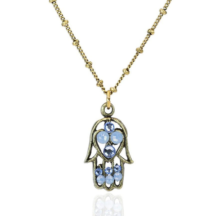 Crystal Hamsa Necklace - Leila Jewels