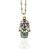 Crystal Hamsa Necklace - Leila Jewels