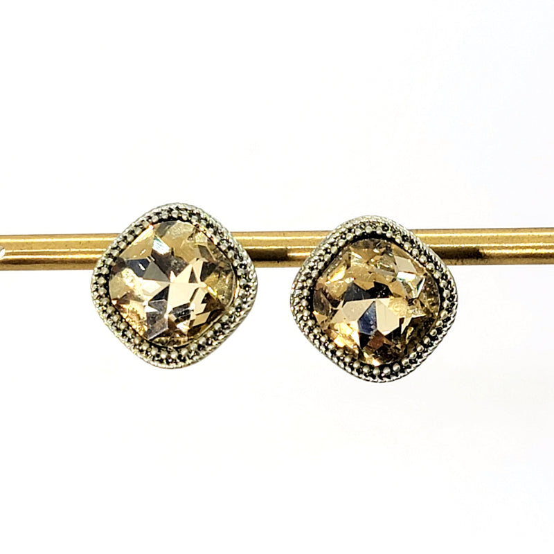 Square Crystal Stud Earrings - Leila Jewels