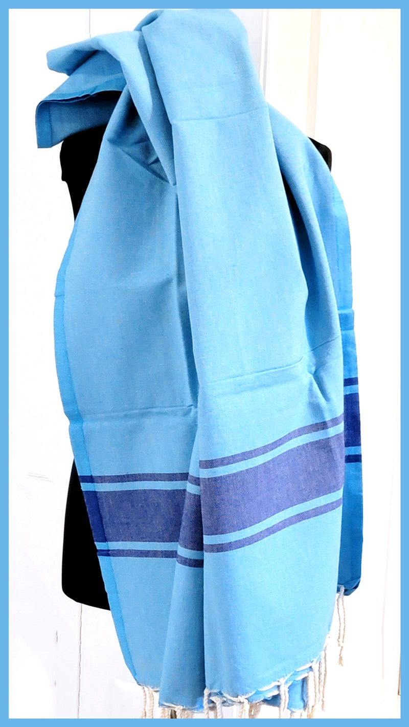 Turkish Towel / Sarong / Beach Towel - Set of 3 Blue - Leila Jewels