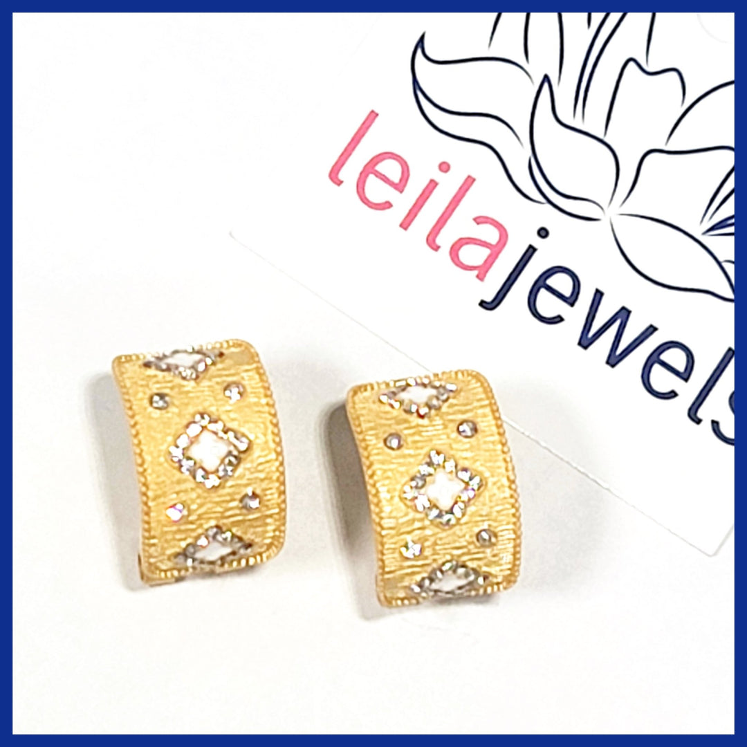 Florentine Style Curve Earrings - Leila Jewels