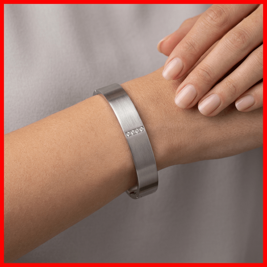 B. Tiff 4 - Stone Pavé Bangle Bracelet - Leila Jewels