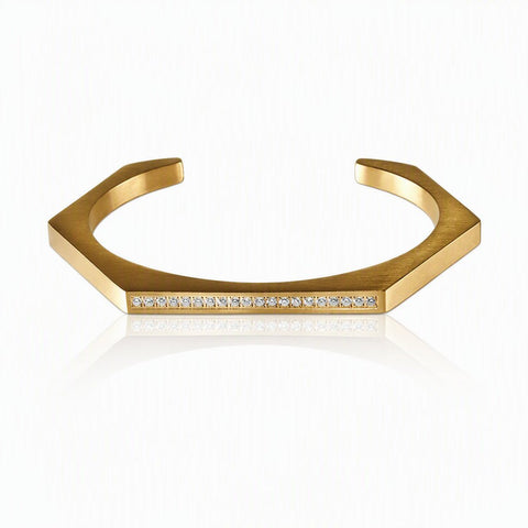 B. Tiff Edge Pavé Hexagon Bangle Bracelet - Leila Jewels