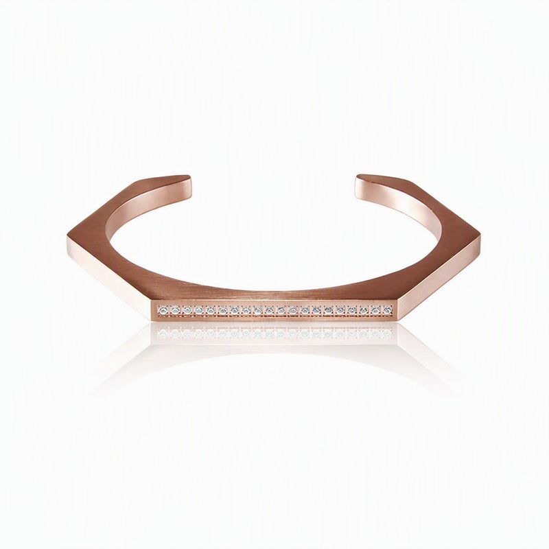 B. Tiff Edge Pavé Hexagon Bangle Bracelet