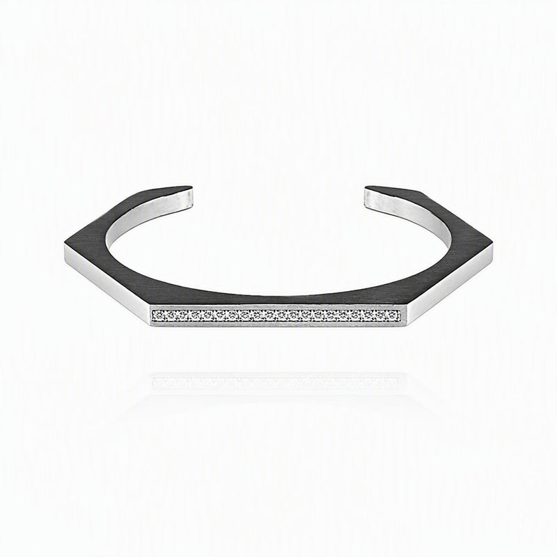 B. Tiff Edge Pavé Hexagon Bangle Bracelet