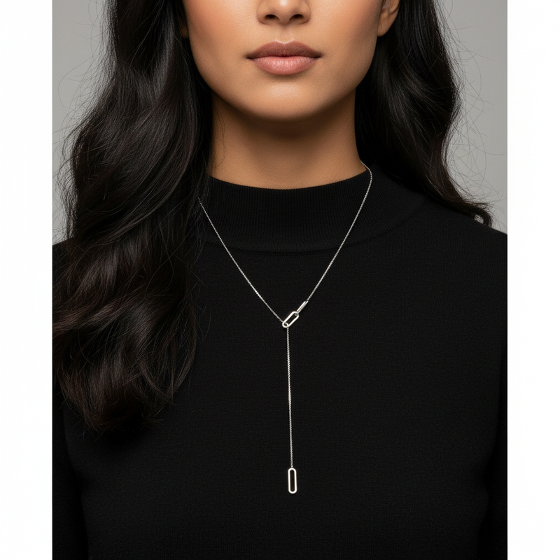 Paperclip Chain Lariat by B. Tiff