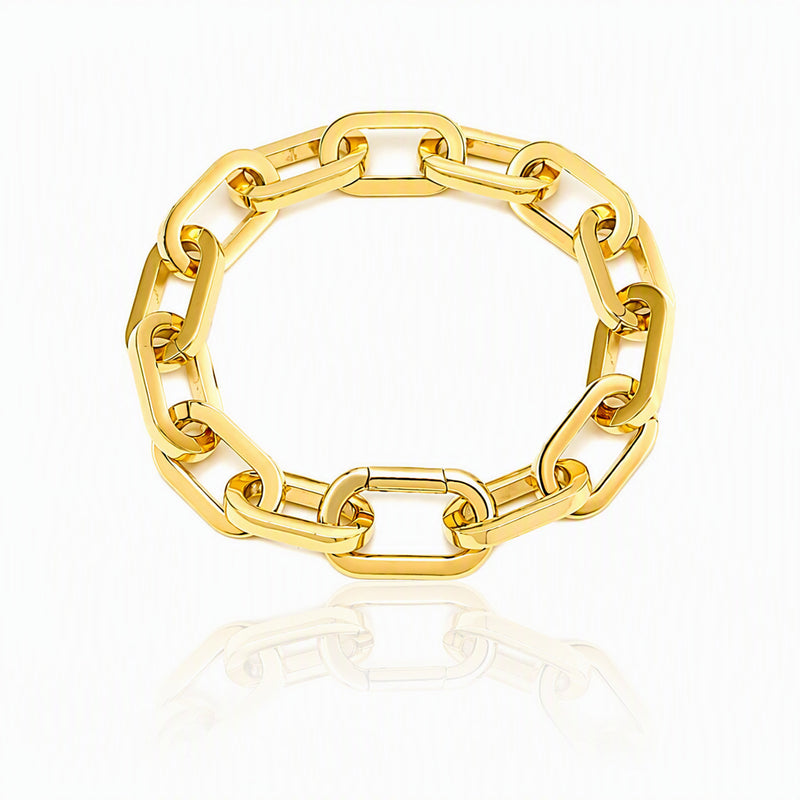 B. Tiff High Polish Paperclip Stainless Steel Bracelet