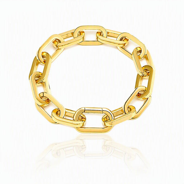B. Tiff High Polish Paperclip Stainless Steel Bracelet - Leila Jewels