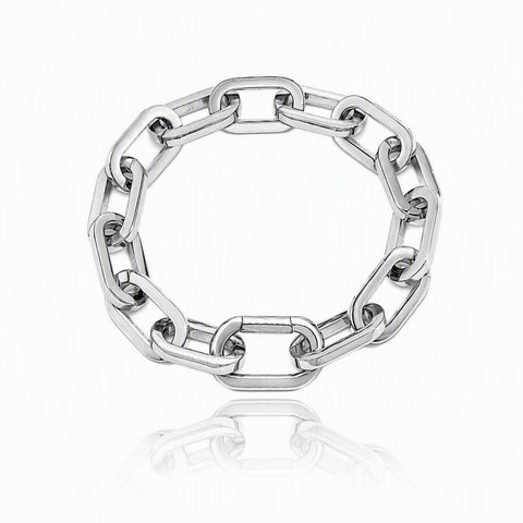 B. Tiff High Polish Paperclip Stainless Steel Bracelet - Leila Jewels