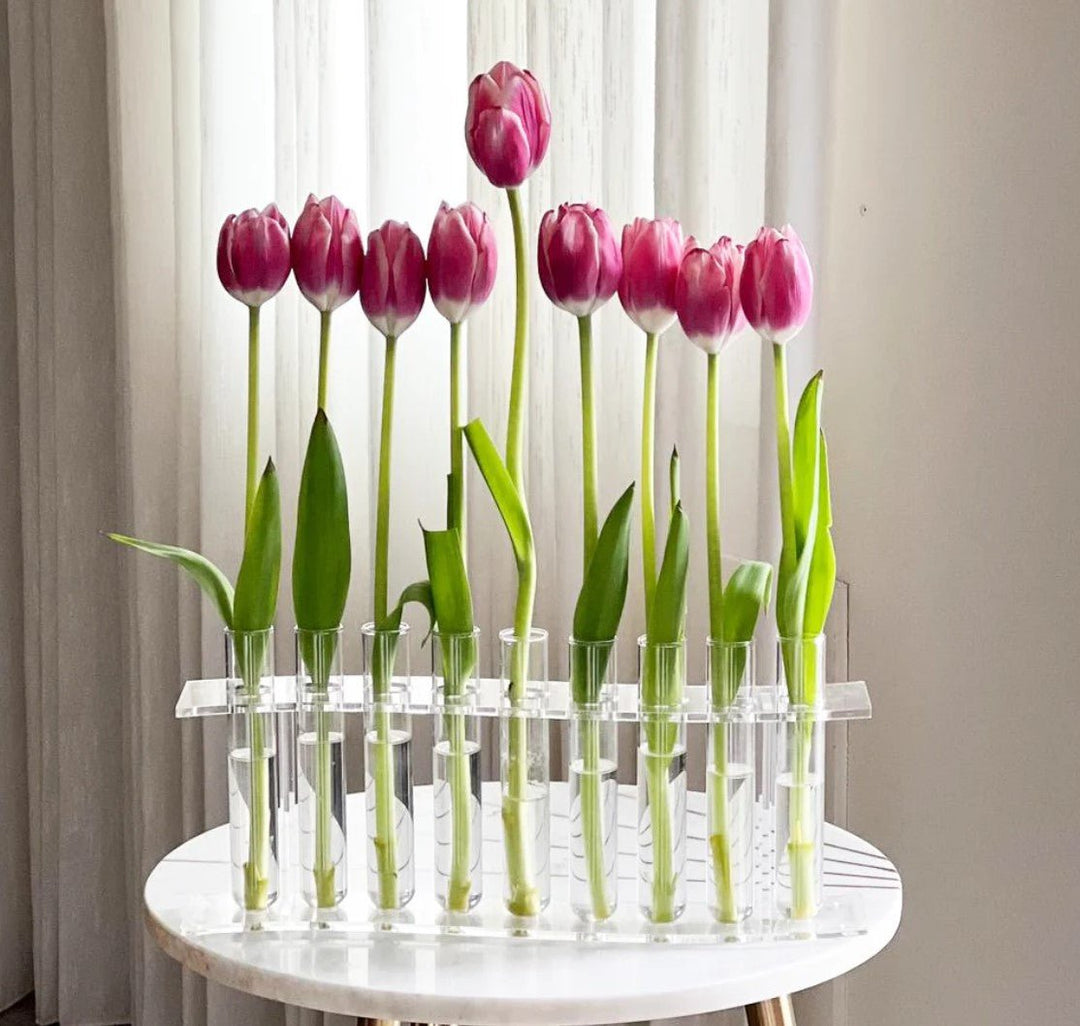 Lucite Tube Flower Vase - Leila Jewels