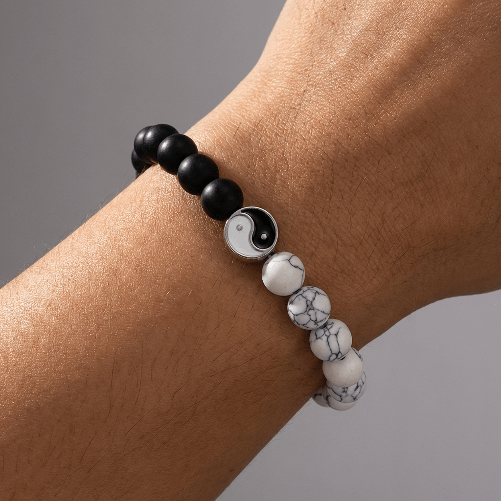 Yin & Yang Balance Bead Bracelet - Leila Jewels