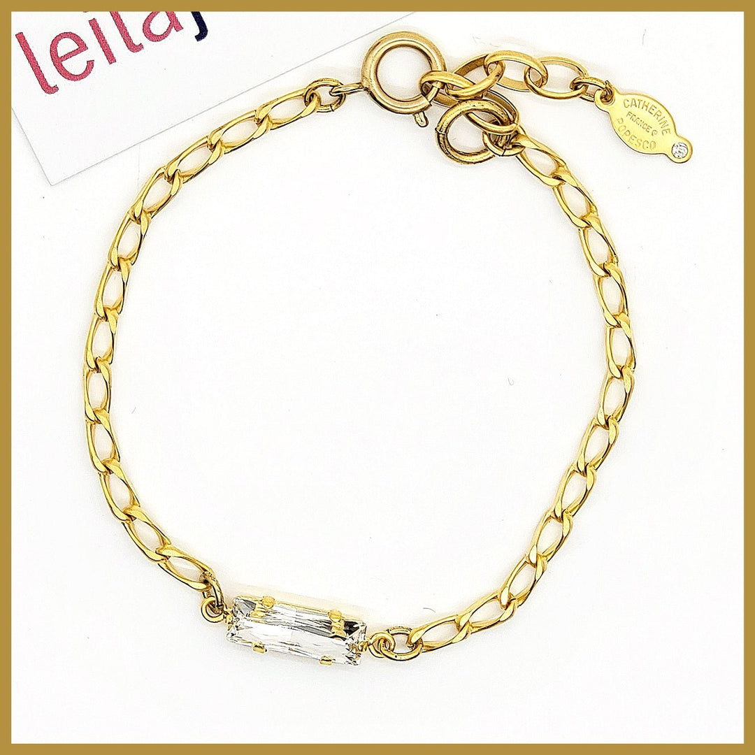 Crystal Baguette Chain Bracelet - Leila Jewels