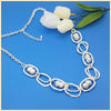 White Baroque Pearl Station Necklace - Leila Jewels