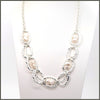 White Baroque Pearl Station Necklace - Leila Jewels