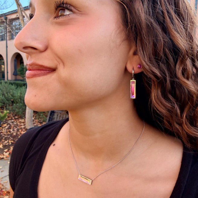 Aurora Crystal Bar Necklace - Leila Jewels