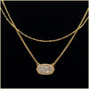 Double Chain Crystal Pendant Necklace - Leila Jewels