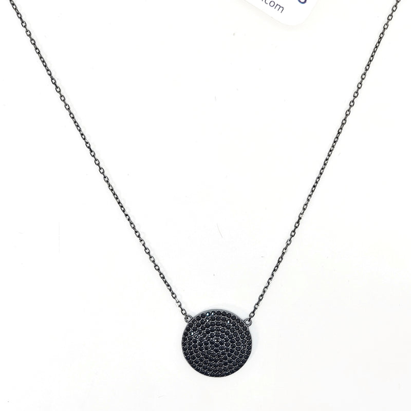 Pavé Disc Necklace - Leila Jewels