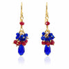 Multi - color Crystal Cluster Earrings - Blue - Leila Jewels
