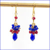 Multi - color Crystal Cluster Earrings - Blue - Leila Jewels