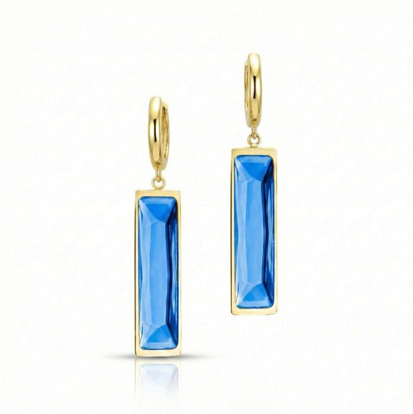 Aurora Crystal Bar Earrings - Leila Jewels