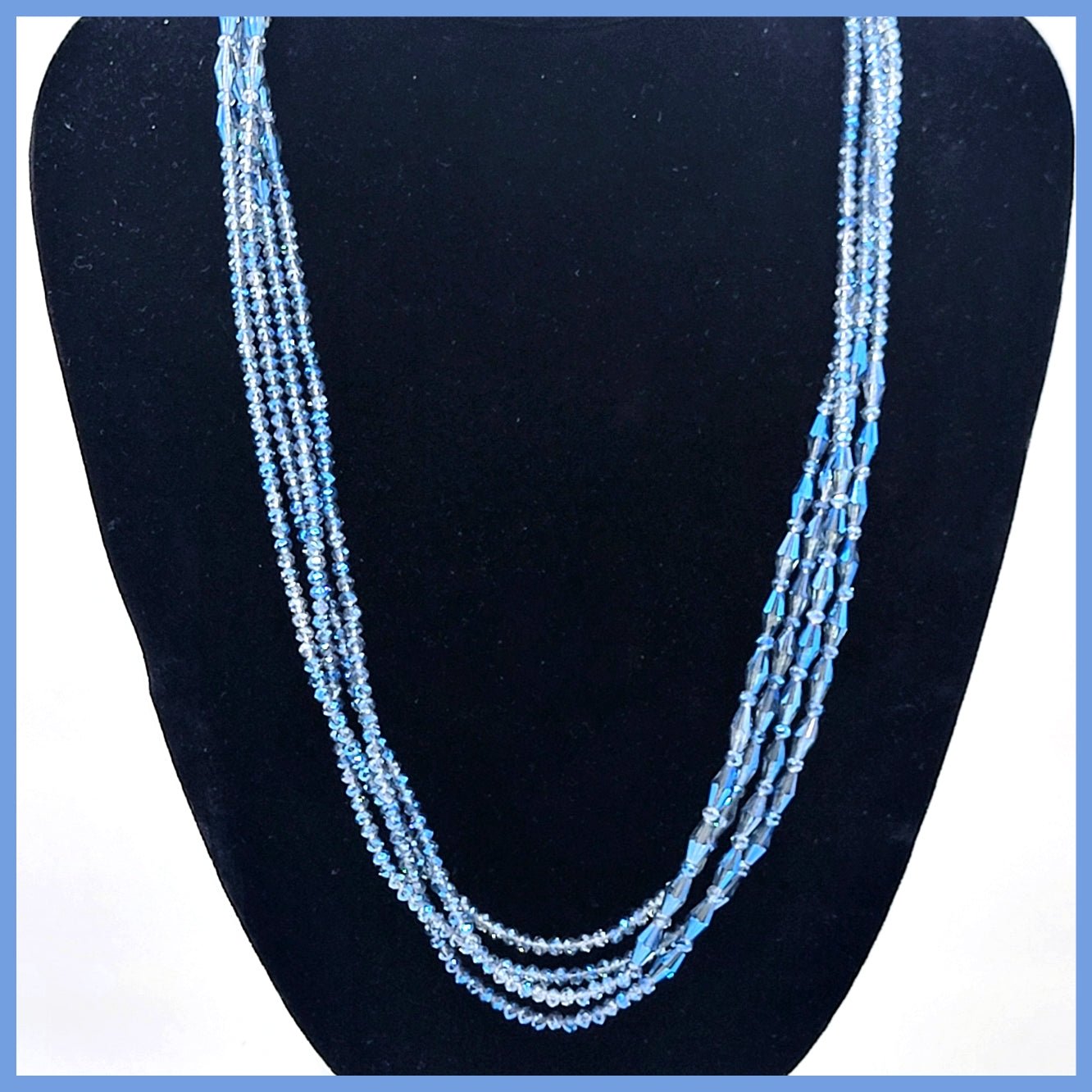 Blue Crystals Extra - Long Necklace - Leila Jewels