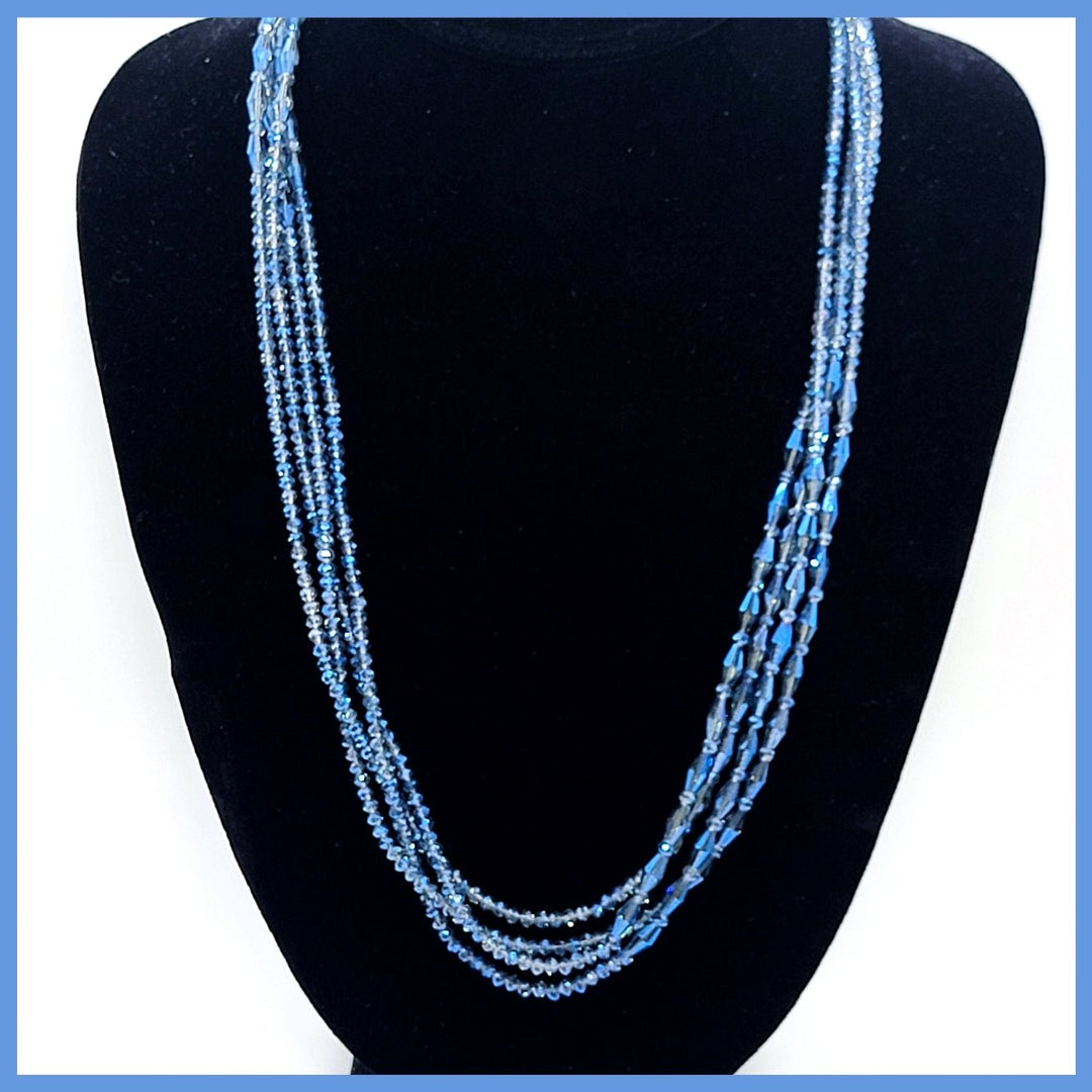 Blue Crystals Extra - Long Necklace - Leila Jewels