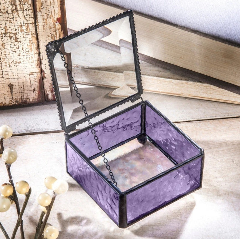 Square Stained Glass Trinket Box