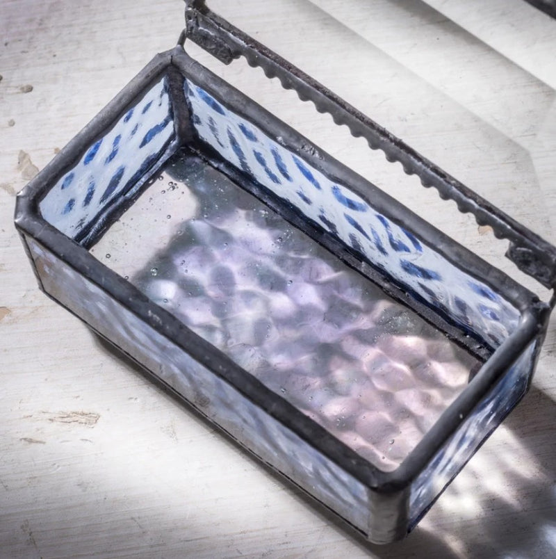 Blue Dragonfly Stained Glass Trinket Box