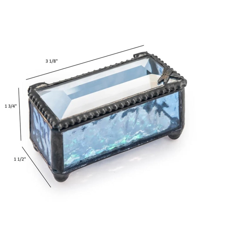 Blue Dragonfly Stained Glass Trinket Box