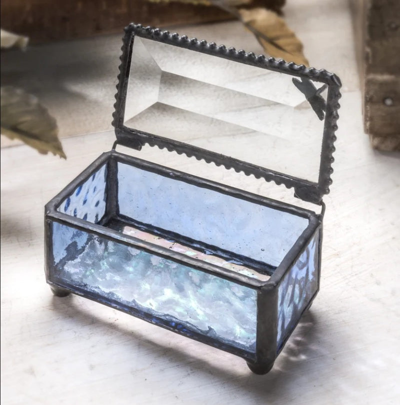 Blue Dragonfly Stained Glass Trinket Box
