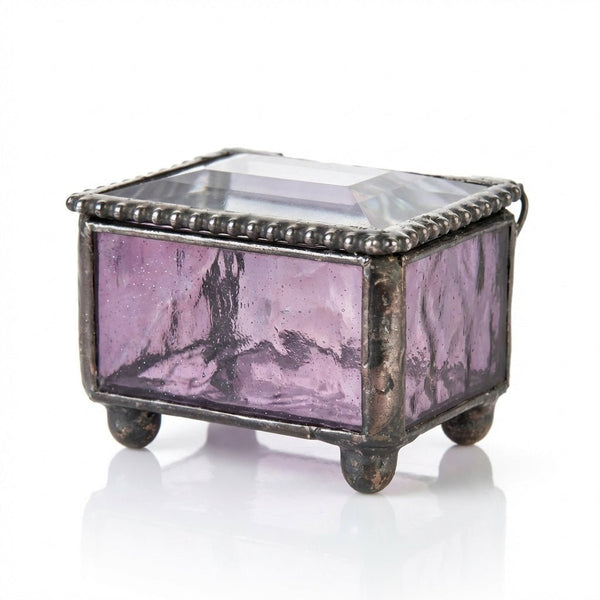 Small Amethyst Glass Ring Box - Leila Jewels