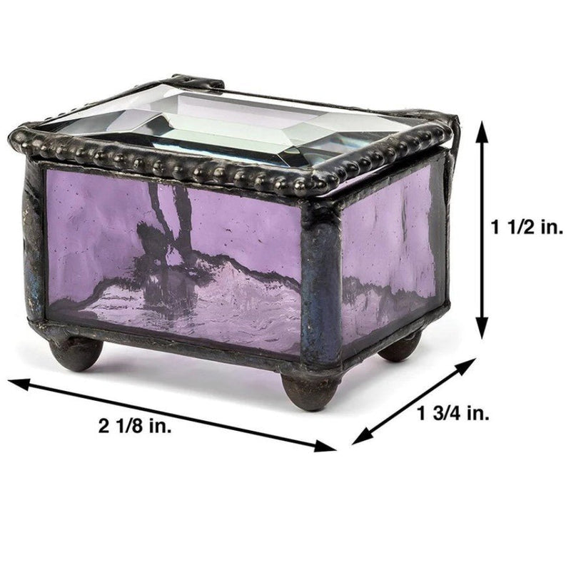 Small Amethyst Glass Ring Box - Leila Jewels