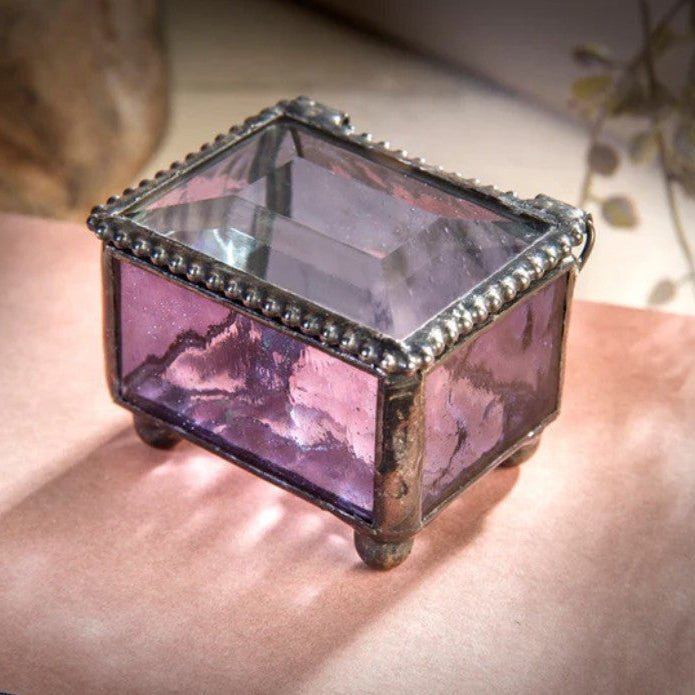 Small Amethyst Glass Ring Box - Leila Jewels