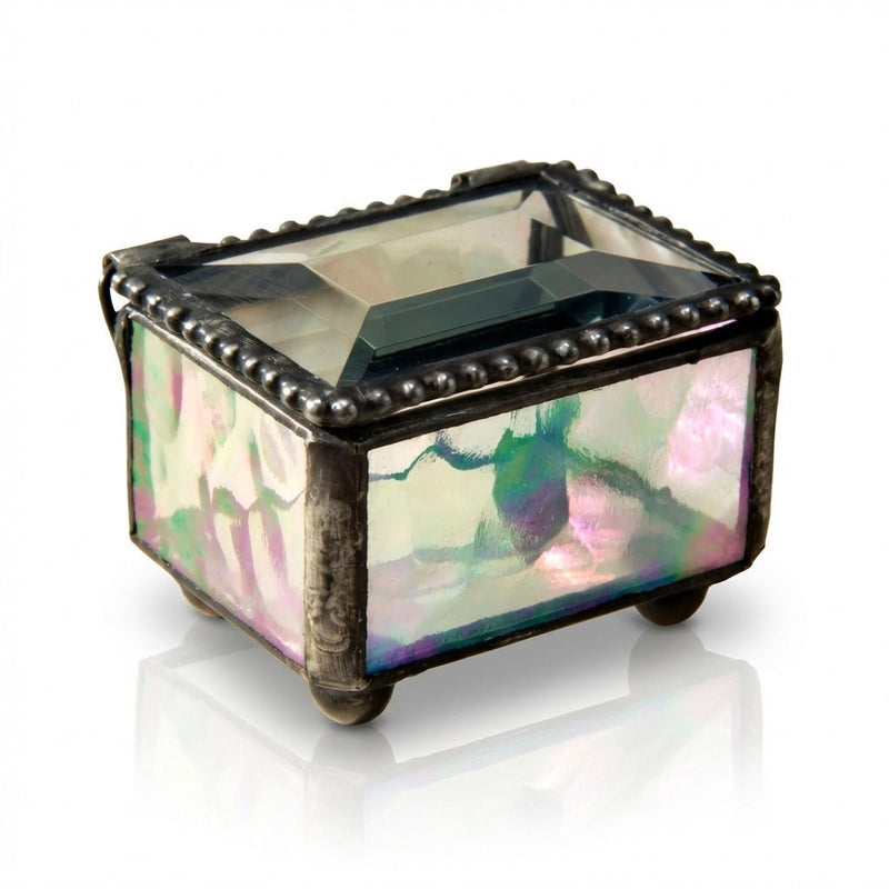 Small Iridescent Glass Ring Box - Leila Jewels