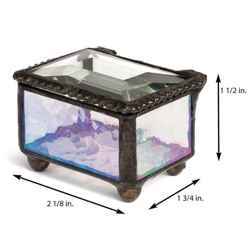 Small Iridescent Glass Ring Box - Leila Jewels