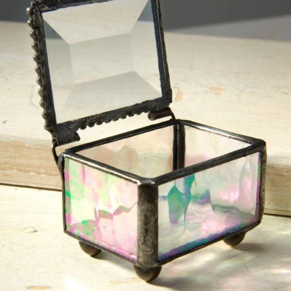 Small Iridescent Glass Ring Box - Leila Jewels