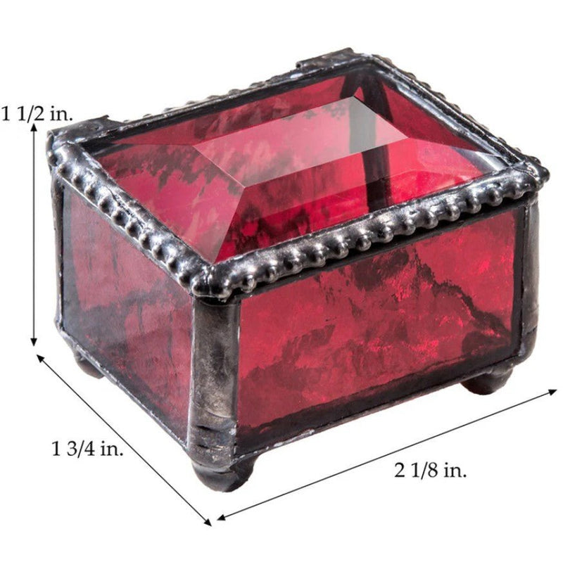Small Ruby Glass Ring Box - Leila Jewels