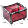 Small Ruby Glass Ring Box - Leila Jewels