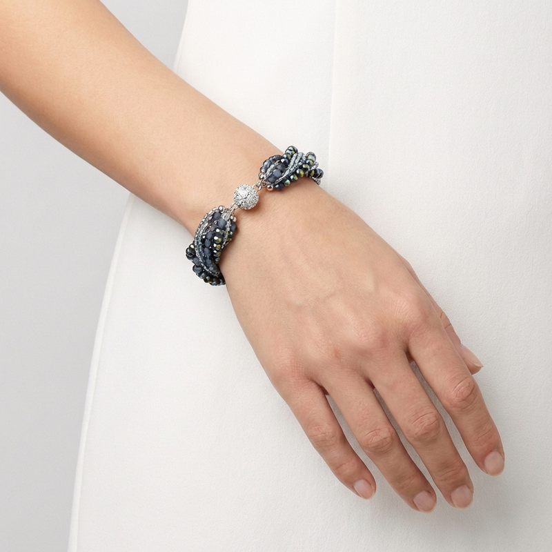 Crystal Bead Multi-strand Bracelet