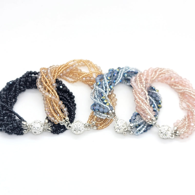Crystal Bead Multi-strand Bracelet