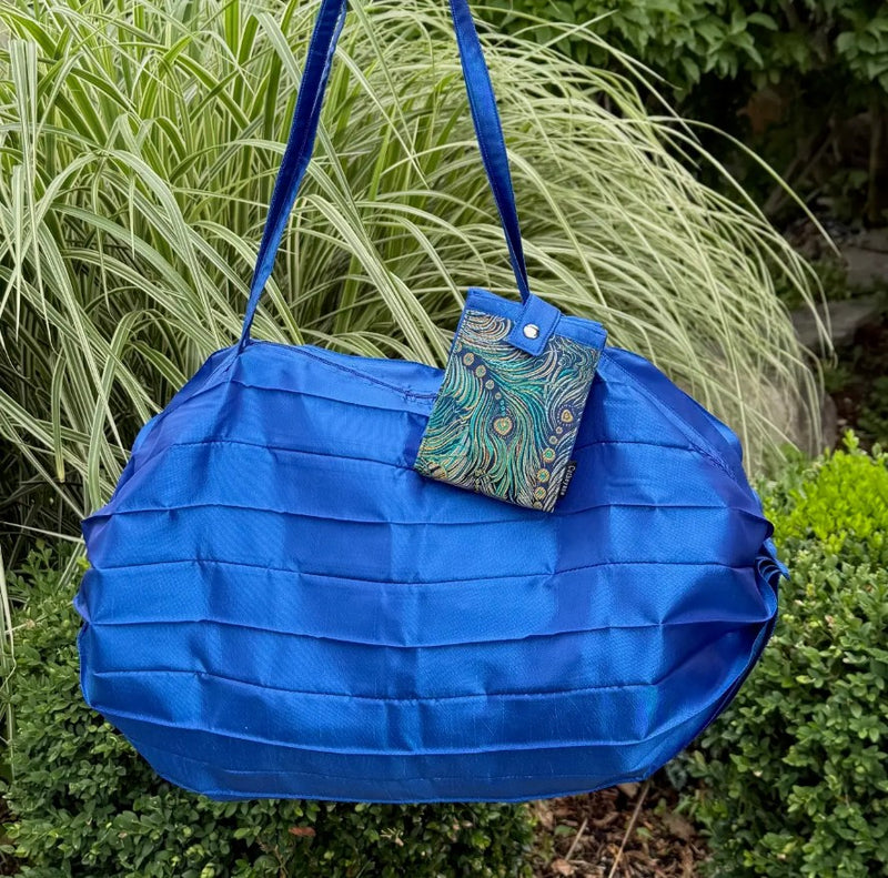 Foldable Brocade and Satin Tote Bag