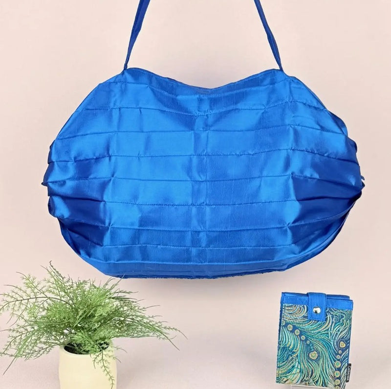Foldable Brocade and Satin Tote Bag