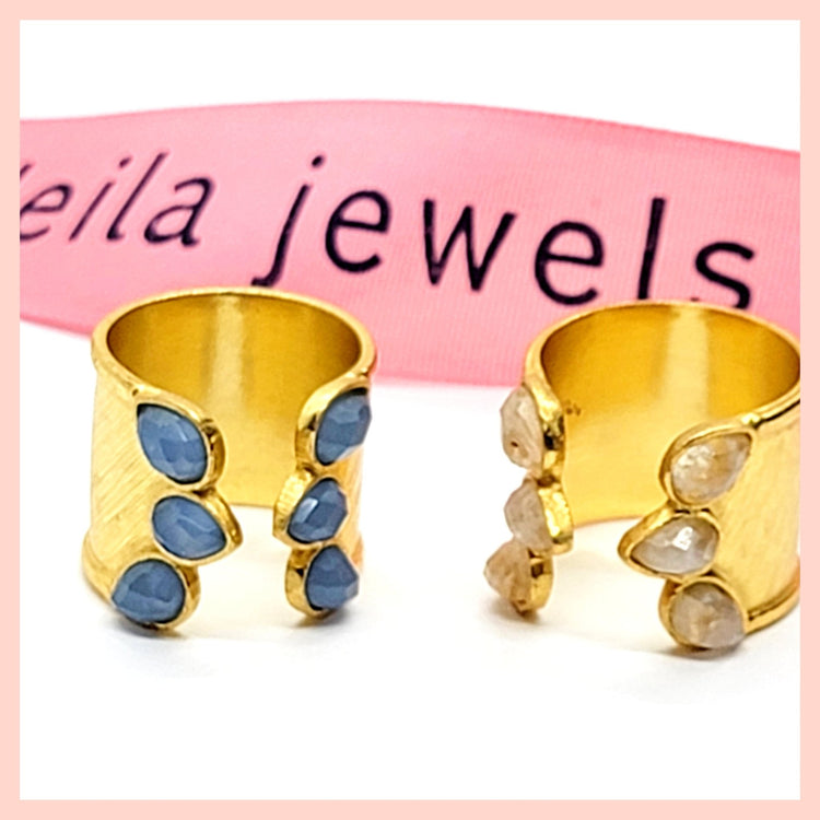 Adjustable Gemstone Ring - Leila Jewels